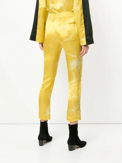 Shop Haider Ackermann 'dianthus' Cropped Trousers In Yellow