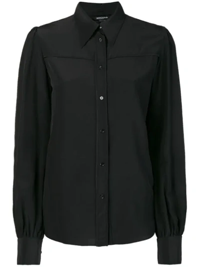 Shop Rochas Longsleeved Button Blouse In Black