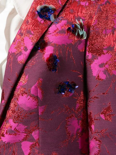 Shop Delpozo Floral Embroidered Blazer In Pink