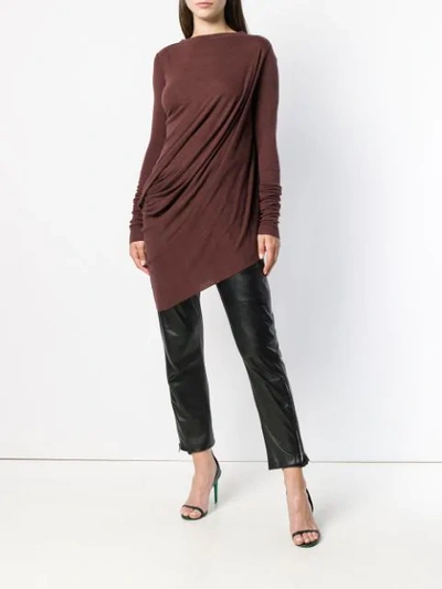 Shop Rick Owens Draped Blouse In Red