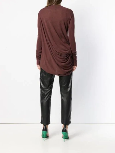 Shop Rick Owens Draped Blouse In Red