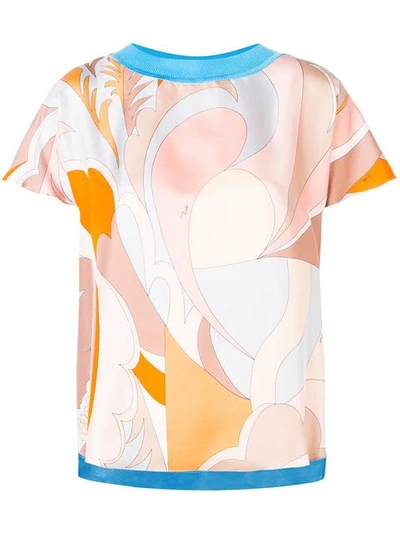 EMILIO PUCCI ABSTRACT PRINTED T-SHIRT - 蓝色