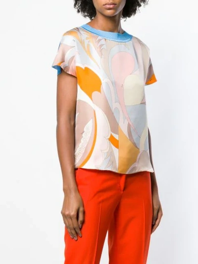 Shop Emilio Pucci Abstract Printed T-shirt In Blue