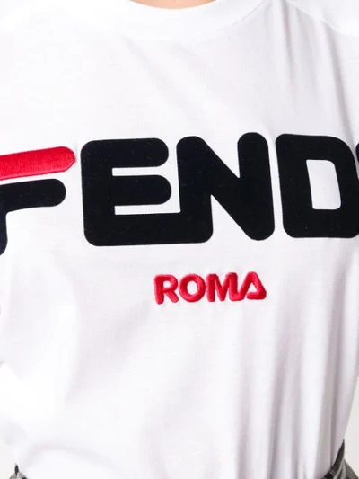 Shop Fendi Logo Print T-shirt In White