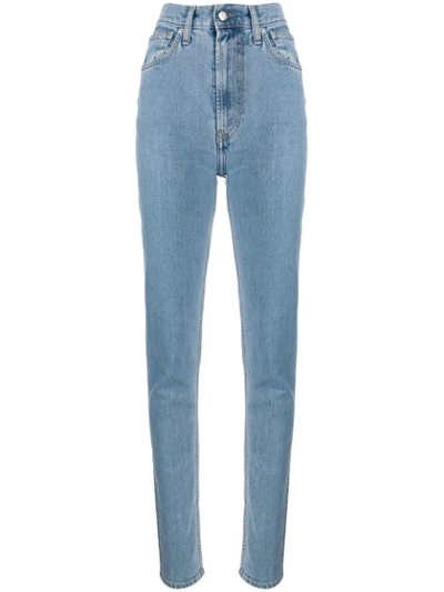 Shop Helmut Lang High Waisted Jeans In Blue