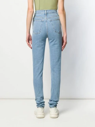 Shop Helmut Lang High Waisted Jeans In Blue