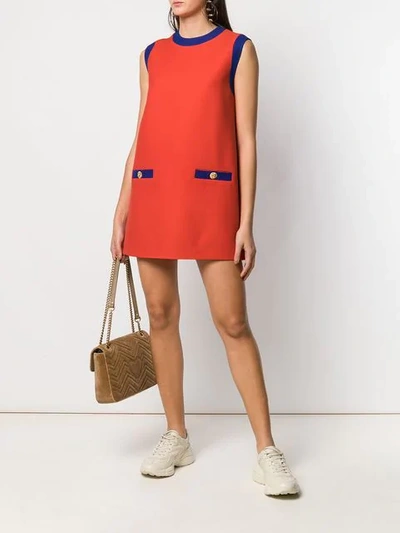 Shop Gucci Shift Dress In Red