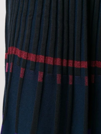 Shop Kenzo Pleated Rib Knit Dress In Blue