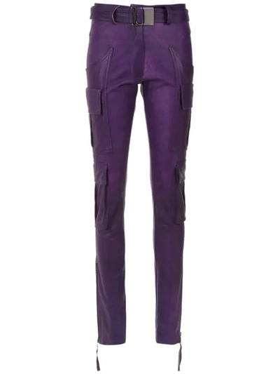 Shop Andrea Bogosian Straight Fit Trousers In Purple