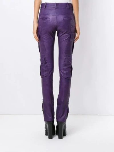 Shop Andrea Bogosian Straight Fit Trousers In Purple