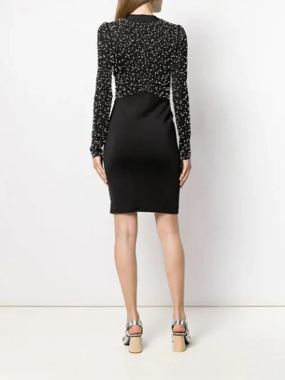 Shop Givenchy Embroidered Knit Dress In Black