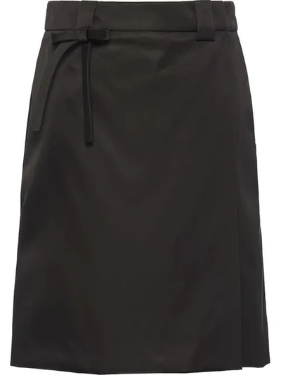 Shop Prada Wrap Skirt In Black