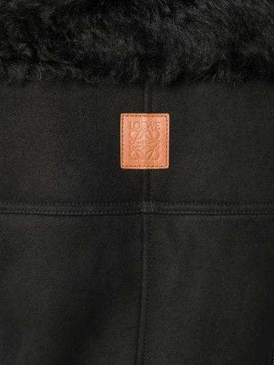 Shop Loewe Shearling Gilet In 1100 Black