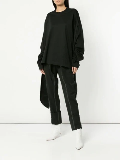 Shop Marques' Almeida Knot Sleeve Sweater In Black