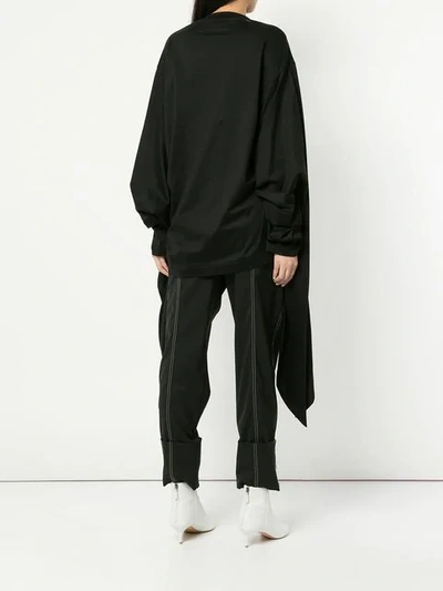 Shop Marques' Almeida Knot Sleeve Sweater In Black