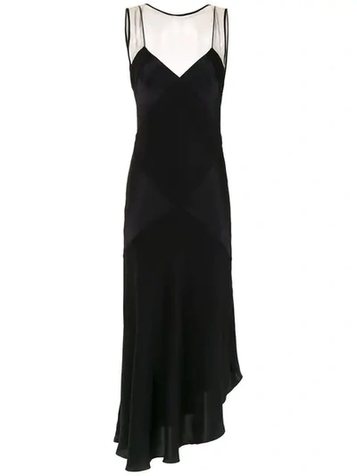 Shop Mara Mac Midi Silk Dress In Black