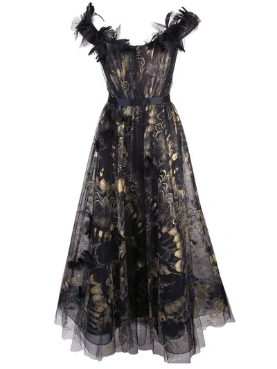 Shop Marchesa A-line Gown In Black