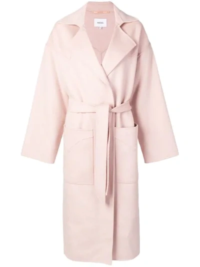 Shop Nanushka Alamo Robe Coat In Pink