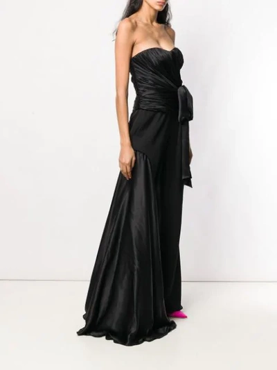 Shop Moschino Sleeveless Bust Wool Silk Blend Jumpsuit - Black
