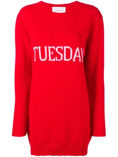 Shop Alberta Ferretti Tuesday Sweater Dress In Red