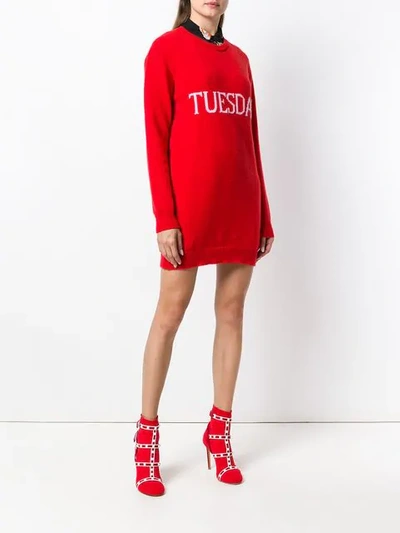 Shop Alberta Ferretti Tuesday Sweater Dress In Red