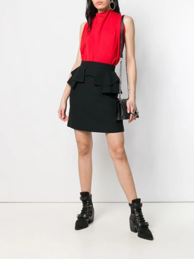 Shop Alexander Mcqueen Ruffle Trim Skirt In Black