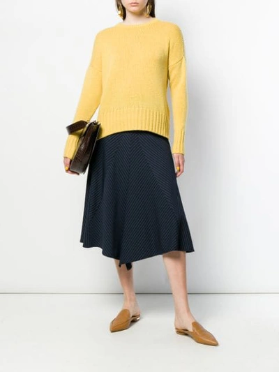 Shop Incentive! Cashmere Ribbed Trim Jumper In Yellow