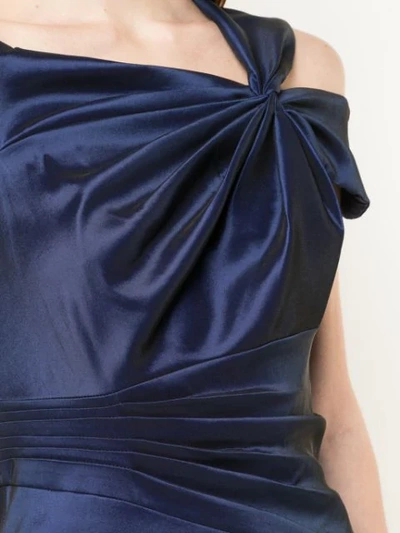 Shop Tadashi Shoji Pleated Waist Dress In Blue