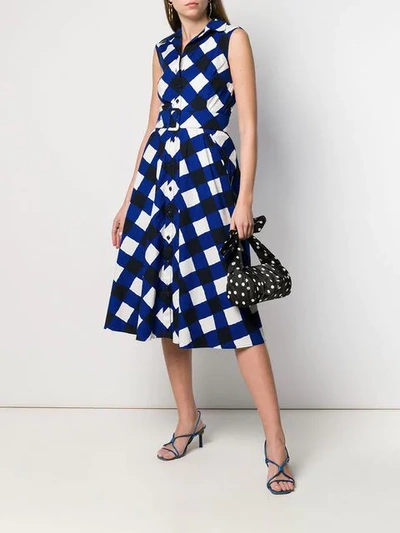 Shop Samantha Sung Geometric Print Shirt Dress - Blue