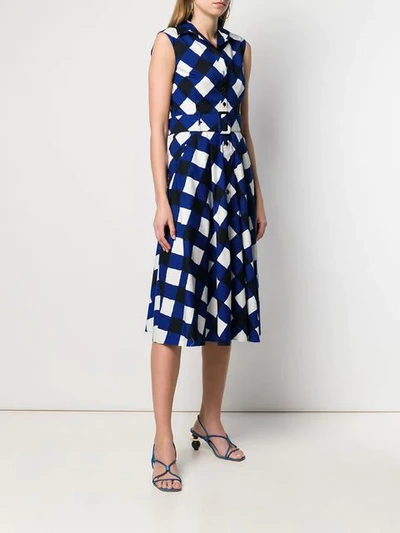 Shop Samantha Sung Geometric Print Shirt Dress - Blue