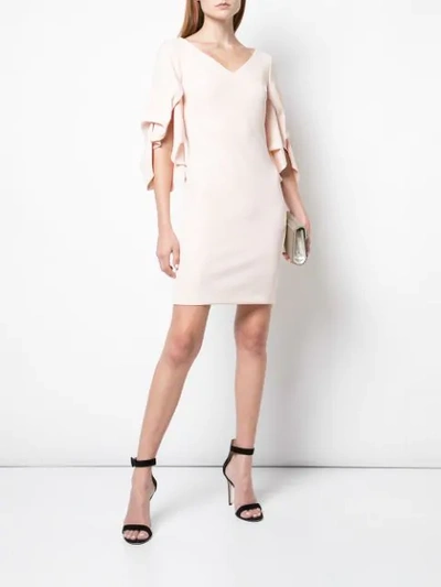 Shop Alberto Makali Gathered Sleeve Mini Dress In Rose