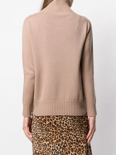 Shop Max Mara Roll Neck Sweater In Brown