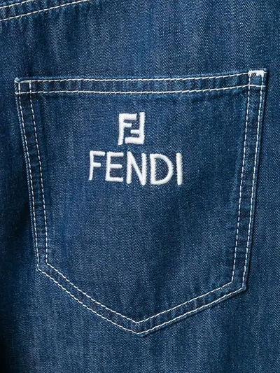 FENDI HIGH-WAIST CROPPED JEANS - 蓝色
