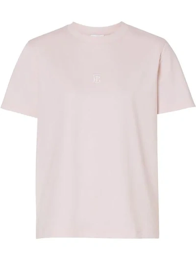 Shop Burberry T-shirt Mit Monogramm In Pink