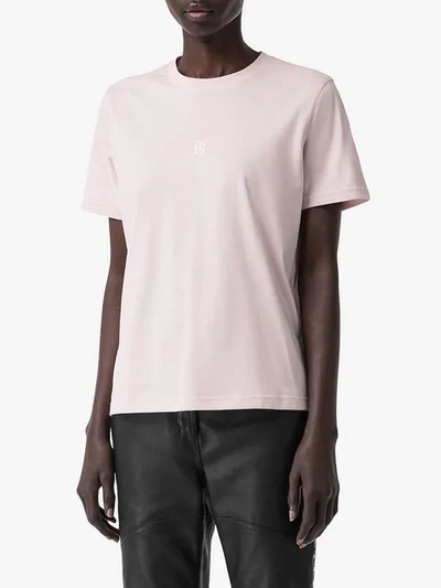 Shop Burberry T-shirt Mit Monogramm In Pink