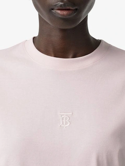 Shop Burberry T-shirt Mit Monogramm In Pink