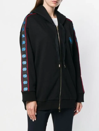 Shop Stella Mccartney Logo Stripe Hoodie In Black