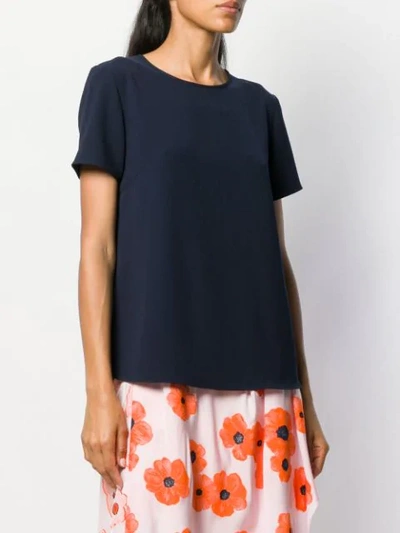 Shop P.a.r.o.s.h Short-sleeve Round-neck Blouse In Blue