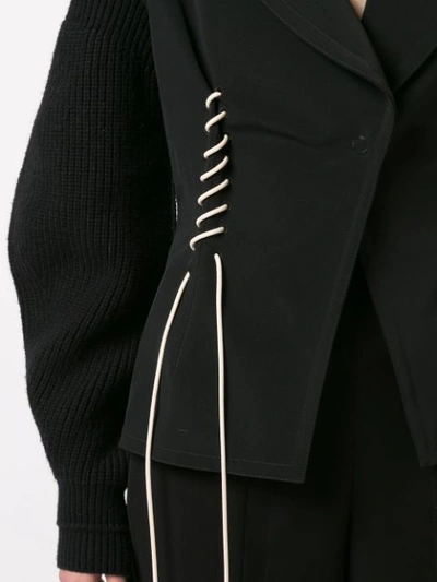 Shop Yigal Azrouël Yigal Azrouel Cord Lace Detail Blazer - Black