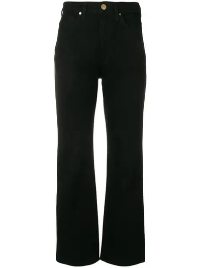 Shop Goldsign Mid Rise Straight Trousers In Black