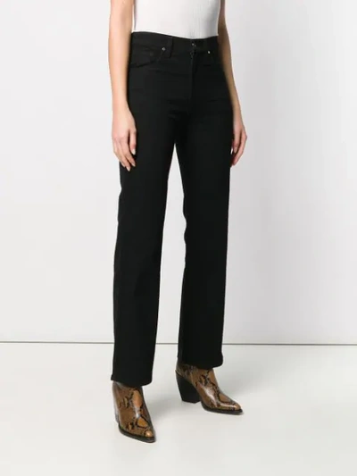 Shop Goldsign Mid Rise Straight Trousers In Black