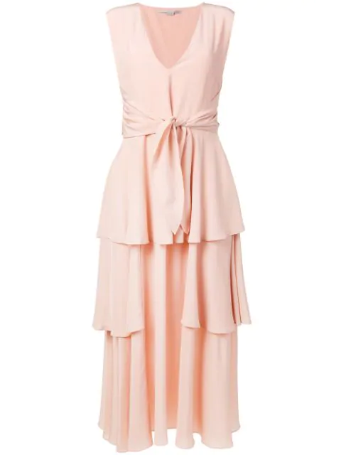 Stella Mccartney Tiered Frill Dress In Pink | ModeSens