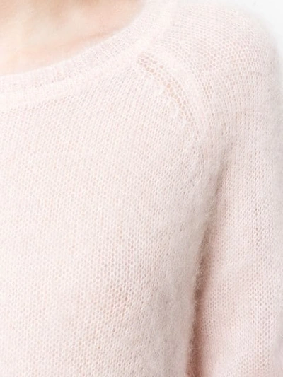 LUISA CERANO LONG-SLEEVE FITTED SWEATER - 粉色