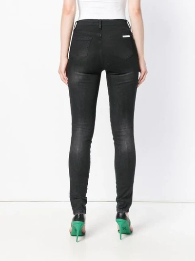 Shop Philipp Plein Logo Rhinestone Embellished Jeans In Black
