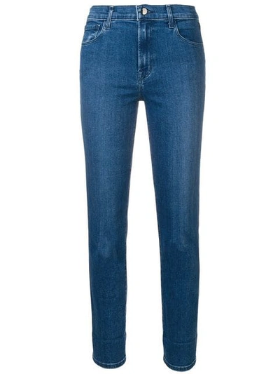 Shop J Brand Cropped Slim-fit Jeans In Blue