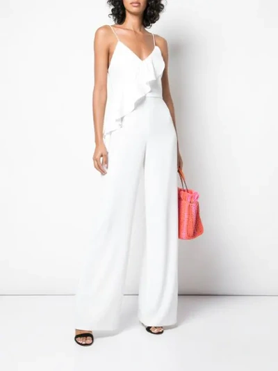 Shop Alice And Olivia Keeva Ruffled Jumpsuit In White