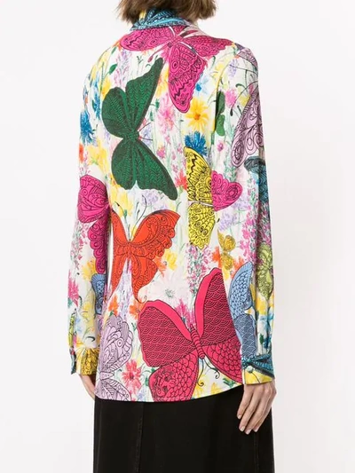 Shop Ultràchic Butterfly Print Shirt In Multicolour