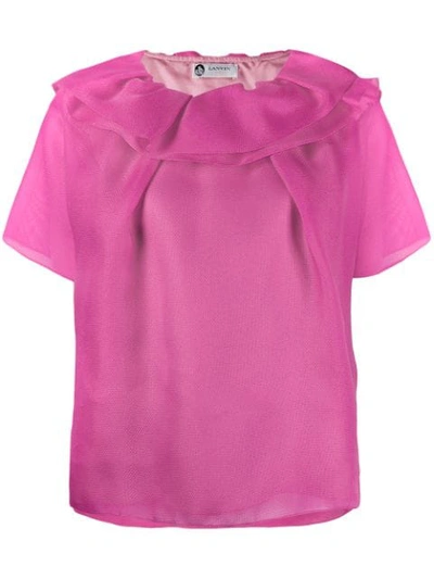 Shop Lanvin Ruffled T-shirt - Pink