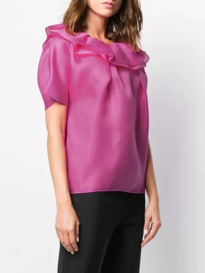 Shop Lanvin Ruffled T-shirt - Pink