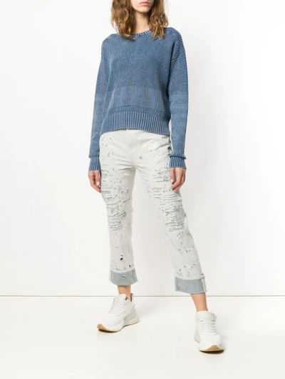 Shop Diesel Black Gold Boxy Pullover In Military In Blue